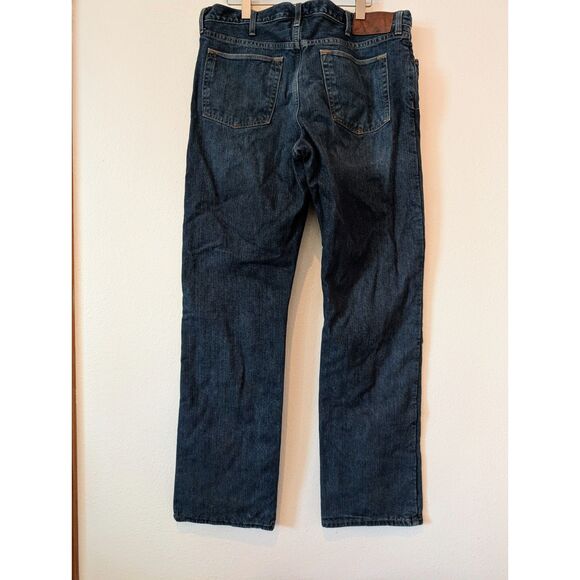 Eddie Bauer Straight Leg Relaxed Red Plaid Flannel Lined Jean Sz 38x34 - Picture 9 of 9